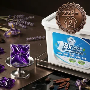 Free Sample 22g Powerful Cleaning Premium Perfume Long Lasting Fragrance Color Protect Laundry Detergent Pods for Home