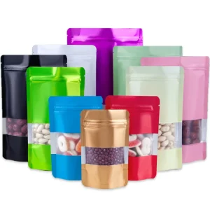 Glossy Green Stand Pouch Zipper Top Gravure Printed Environment Friendly Snacks Jelly Nuts Kernels Chewing Gum Milk PET PE VMPET