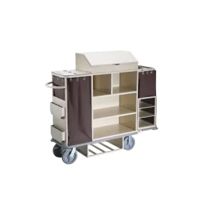 Guest Room Service Linen Towel Basket Metal Hotel Laundry Cart Hotel Lobby Housekeeping Laundry Trolley Cart for Hotel