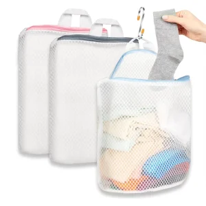 Hanging Laundry Bags for Socks With S Hooks Mesh Laundry Bags for Washing Machine