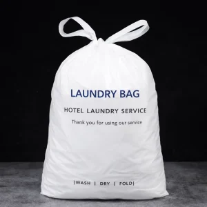Heavy Duty Drawstring Laundry Bags for Dirty Clothes Storage Hotel Travel Laundry Bag Disposable Plastic Laundry Bag