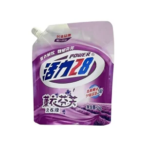 High Quality Durable Stand up Spout Pouch for Laundry Detergent Packaging with Gravure Printing Custom PET AL NY PE Plastic Bag