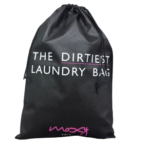High Quality Eco Friendly Recyclable Antistatic Non Woven Screen Printed Dust Drawstring Laundry Bag for Hair Accessories Belts
