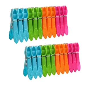 Home Improvement Useful Tools 24pcs Laundry Clothes Pins Hanging Pegs Clips Plastic Hangers Racks Clothespins