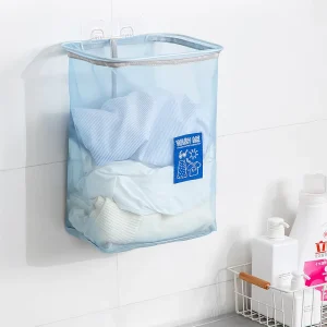 Home Wall Mounted Dirty Clothes Basket Without Punching Holes Bathroom Clothes Storage Laundry Basket