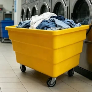 Hotel Hospital Linen Collection Housekeeping Cart Stainless Steel 350kg Capacity Easy Clean PE Body Silent Casters Non Scratch