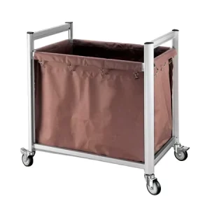Hotel Linen Laundry Cart with 4 Wheels Aluminum Trolley for Housekeeping