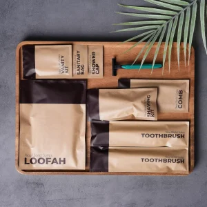 Hotel Supplies One Stop Hospitality Supplies Biodegradable Kraft Package Hotel Toiletries Amenity Kit