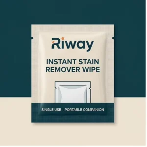 Individually Wrapped Stain Remover Wipes Emergency Clothing Cleaning Wipes Coffee Stain Remover for Travel T Shirt Down Jacket