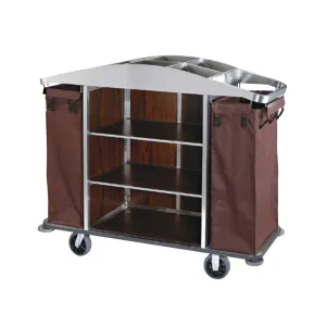 JDJD4304 Hotel Laundry Housekeeping Cart Trolley with Rubber Wheels for Room Cleaning