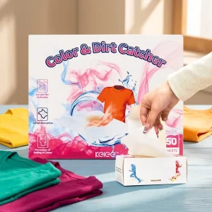 KELEE Color Absorber Laundry Sheets 50pcs Non Woven Color Absorption Anti Dye Pull Out Box Dirt Catcher Laundry Detergent Sheets