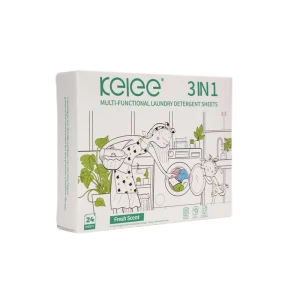 KELEE High Quality 3in1 Laundry Clean Detergent Tablets Fresh Scent Eco Friendly Laundry Detergent Sheets Paper Laundry Tablets
