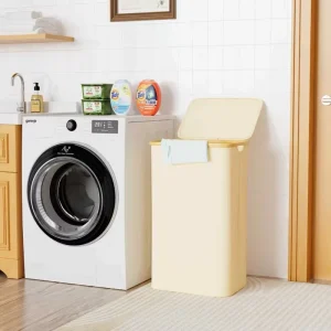 Large Capacity Collapsible Hamper Double-layer Foldable Laundry Basket Fabric Canvas Storage Bag for Clothing