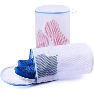 Large Capacity Foldable Polyester and Plastic Shoe Bag for Household Cleaning for Washing Machine Socks Care and Storage