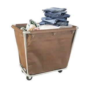 Large Capacity Hotel Cleaning Linen Foldable Push Trolley Housekeeping Cart for Laundry Cleaning