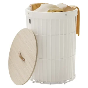 Large Capacity Laundry Hamper with Round Versatile Removable Laundry Bag 95L Practical Laundry Basket with Lid