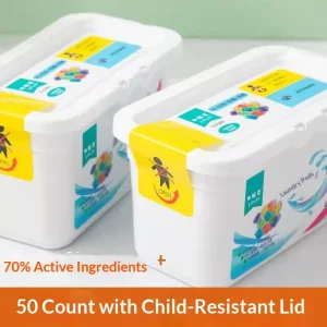 Laundry Detergent Pods 3 in 1 Softening Concentrated Antibacterial Gel 50 Pieces Long Sleeved Clothing