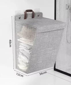Laundry Hamper with Lid Wall Hanging Laundry Bag Storage Basket for Clothes and Toy