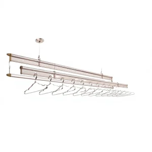 Laundry Indoor Hand Clothes Rack Hangers Stainless Steel Manual Single Lifting Flexible Design Wall Mounted Ceiling Clothes