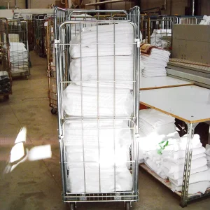 Logistic Transport Collapsible Wire Mesh Pallet Rolling Hotel Laundry Cart