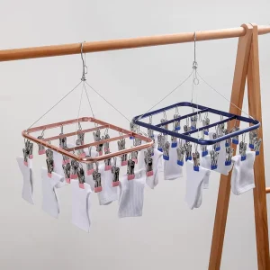 Metal Triangle Socks Drying Hanger Hooks Clips Space Saving Durable Household Laundry Organizer