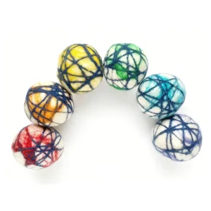 Mixed Color Design Eco Friendly Organic Wool Dryer Balls Accessories Washing Laundry Ball for Washing Machine