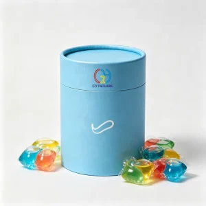 Moisture Proof Paper Tube Container Cute Printed Recyclable Round Laundry Pod Packaging for Home Laundry Detergent Capsule