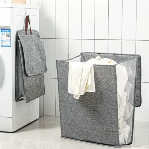 Multi Functional Laundry Basket Hanging Dirty Clothes Storage Bag with Lid Foldable Laundry Basket