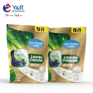 No Phosphate Laundry Pods Super Concentrated 4 In 1 Function Wash Color Protect Softener Strong Scent OEM Doypack 50 Pcs