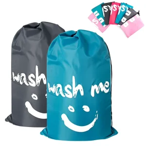 Nylon Laundry Travel Storage Pouch Machine Washable Dirty Clothes Organizer Folding Wash Drawstring Bag Bathroom Accessories