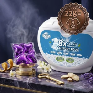 ODM 22g Fragrance Color Protect Mite Control Anti Bacterial Disposable Apparel Washing Pods Home Wash