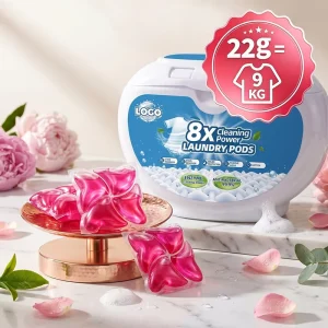 OEM ODM Concentrated High End Perfume Laundry Pods Free Sample 8X Deep Clean Softener No Waste Kids School Uniform Cotton Wash