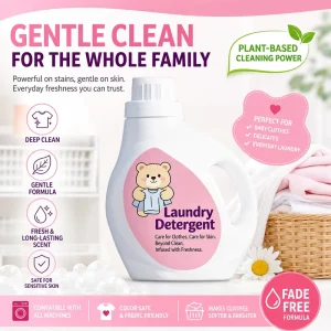 OEM ODM Custom Disposable Lemon Scented Eco Friendly Liquid Laundry Stain Removing Brightening Formula Daily Europe