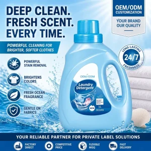 OEM ODM Custom Eco-Friendly Liquid Laundry Detergent Lavender Lemon for Clothes Apparel Effective Stain Removal Gentle Fabrics