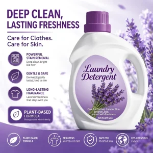 OEM ODM Custom Liquid Laundry Detergent Effective Stain Remover for Clothes Long-Lasting Freshness