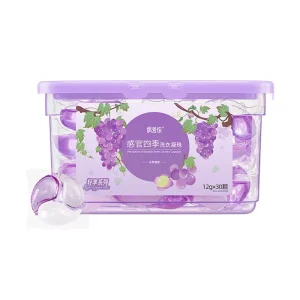 OEM ODM Deep Cleaning Laundry Detergent Beads Grape Scent 3 in 1 Stain Removal Gel Pacs Disposable Washing Pods Capsule