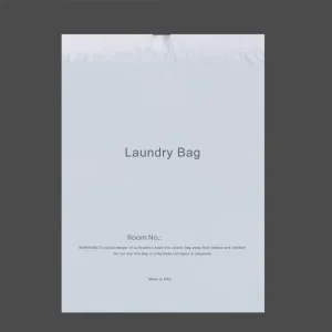 PE Plastic Hotel Guest Drawstring Laundry Bag for Dirty Clothes and Traveling