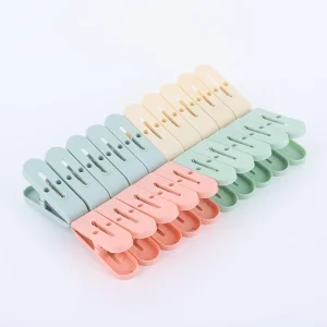 PP Clothes Pegs Colorful Laundry Pins with Stripes Strong Grip Clips for Socks T Shirts Handkerchief Towel