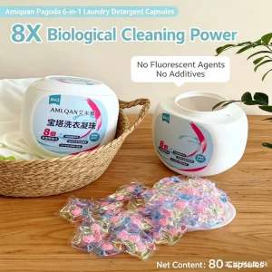 Pagoda Six in One Laundry Gel Beads 80 pieces deep cleaning dirt removal fragrance retention antibacterial