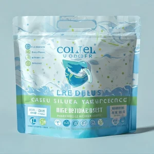Personalized Custom Plastic Packaging Bag Laundry Detergent Gel Pods Stand up Bag with Handle and Zipper