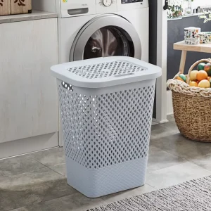 Plastic Clothes Basket Large Laundry Hamper Dirty Clothes Laundry Basket with Lid Home Storage Basket