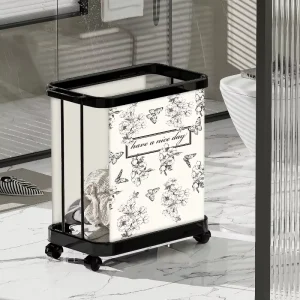 Plastic Wheeled Laundry Storage Baskets with Rolling Casters Stylish Design Keeps Clothes Fresh for Home Use