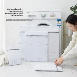 Polyester Printed Fine Mesh Laundry Bag Set for Washing Machine Sweaters Clothes Underwear Bras Protection