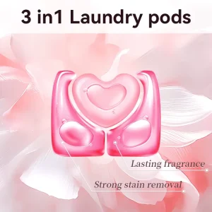 Powerful 3-in-1 Eco-Friendly High Efficiency Stain Removal Liquid Laundry Pods One Step Hypoallergenic Fruity Floral Scent Clean