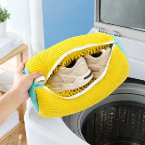 Reusable 360 Chenille Shoe Washing Machine Bag Sneaker Laundry Bag with Zipper for Shoes