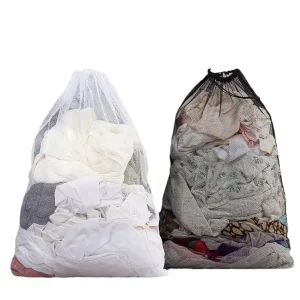 Reusable Drawstring Laundry Bag Polyester Mesh Wash Pouch for Clothing protection in Machine Washing and Home Laundry Use