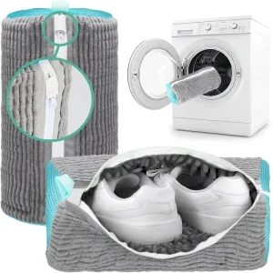 Reusable Durable Microfiber Zipper Shoe Laundry Wash Bag 39CM X 19CM for Washing Machine