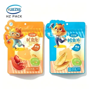 Special Shaped Food Snack Products Three Side Seal Pouch for Shredded Squid Packaging Cod Fillet Bag Flexible Packaging Doypack
