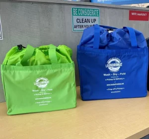 Square Custom Large Wash and Fold Industrial Commercial Hotel Nylon Laundry Bags Drawstring for Clothes with Logo Strap