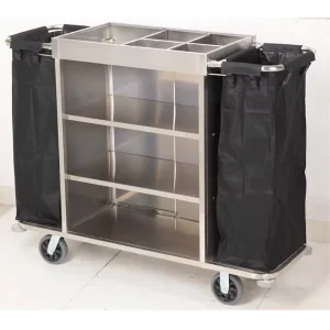 Stainless Steel Laundry Linen Cart Hotel Service Cart Laundry Room Dirty Clothes Collection Cart